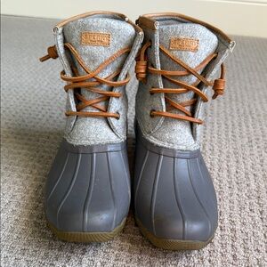 Sperry Kids Gray and Brown Duck Boots
